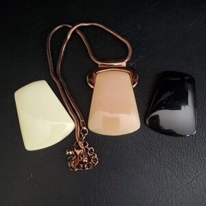 Joan Rivers Classics Interchangeable Pendant Necklace Copper Tone Snake Chain